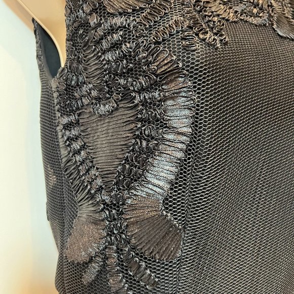 MAJE - BLACK EMBROIDERED DRESS with Mesh Overlay Size 2-4 US, Size 1 EU - Picture 9 of 14